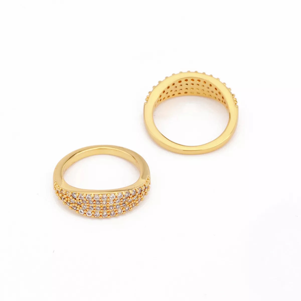 18K Gold-Plated Copper Zircon Round Ring – image 3 | Lilixa Trending Jewelry