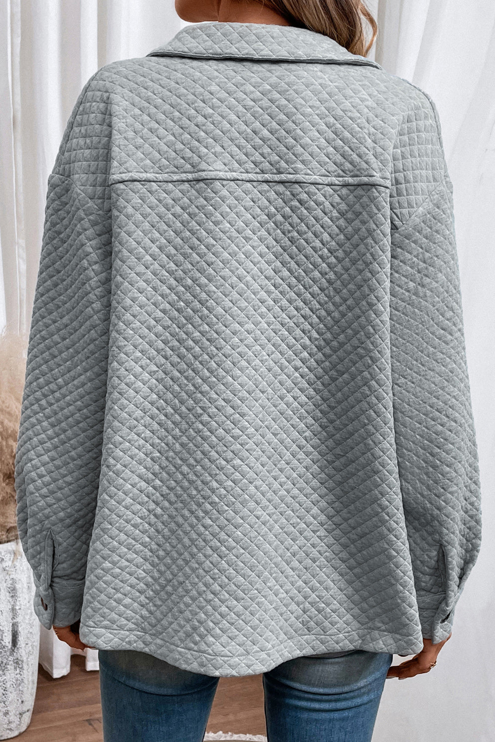 Button Down Collared Jacket for Women