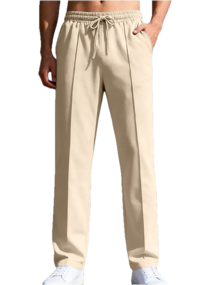 Men's Drawstring Straight Leg Pants Plus Size