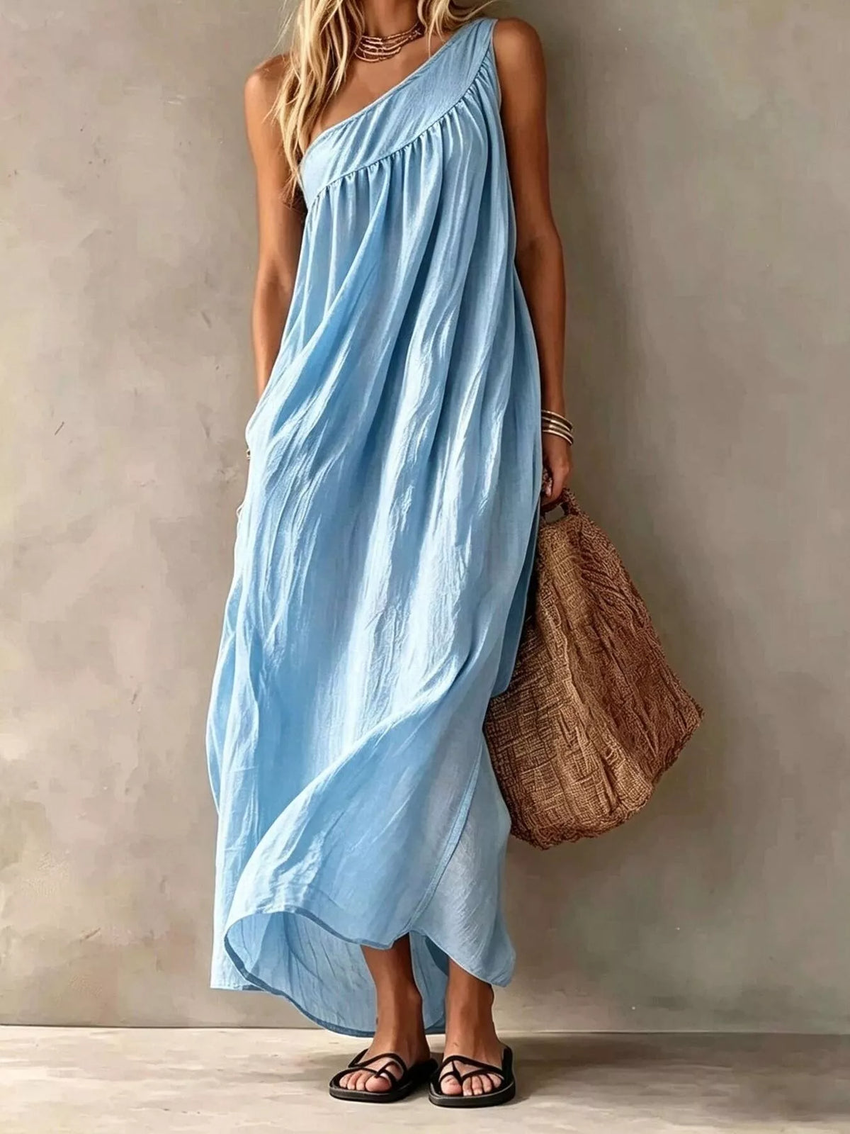 One Shoulder Maxi Dress Plus Size