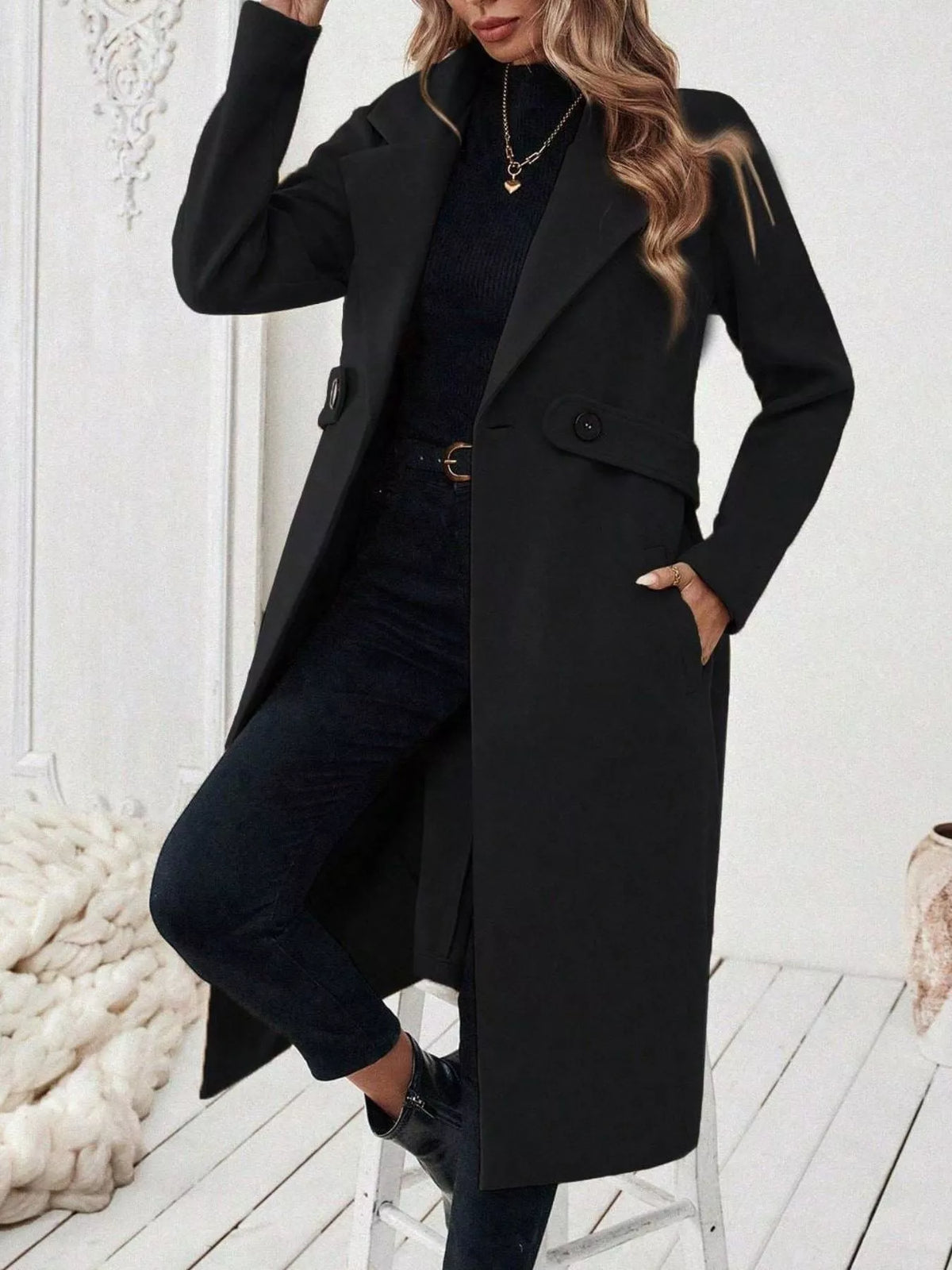 Single Button Longline Coat