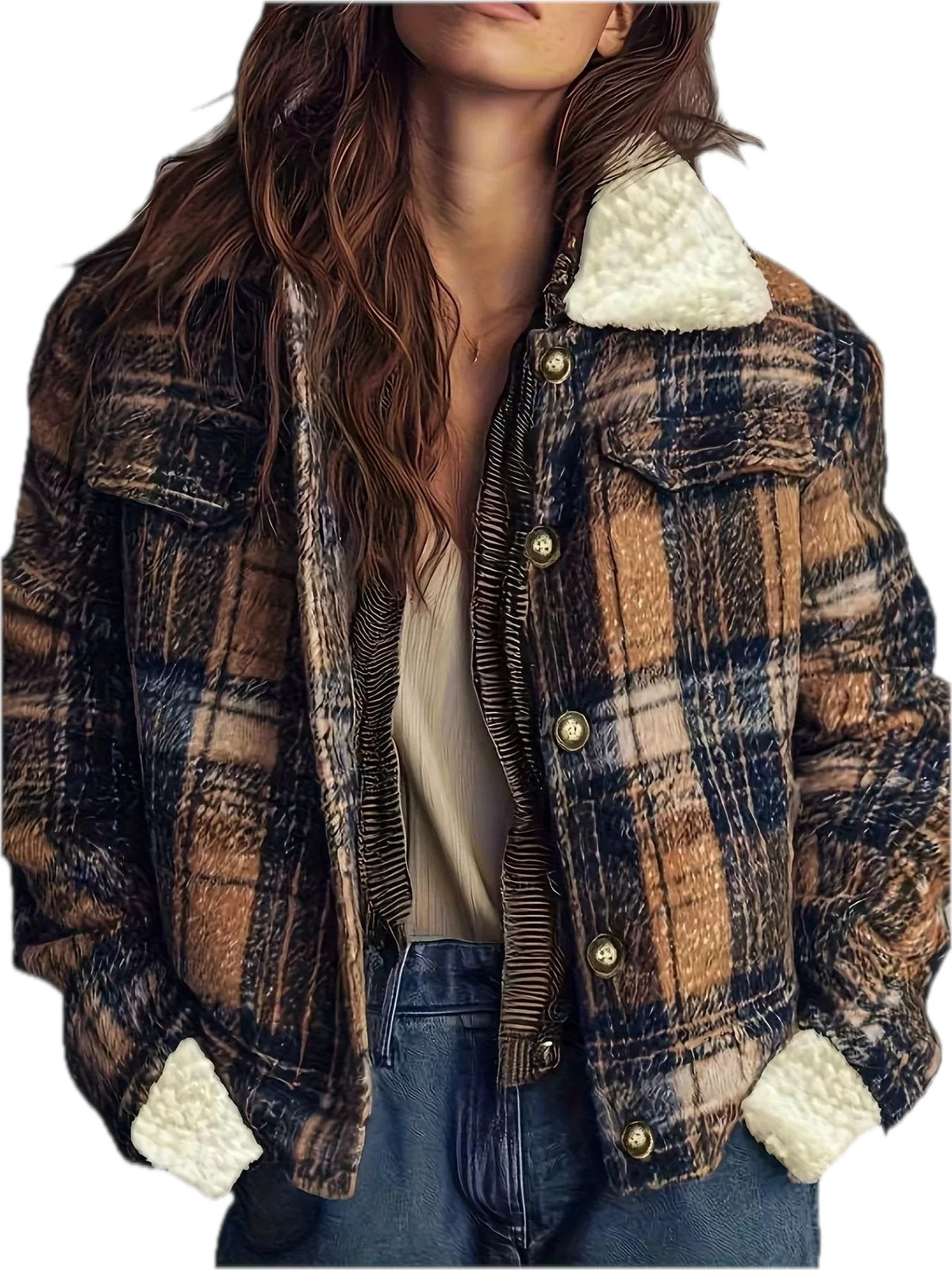 Plaid Sherpa Lined Outerwear