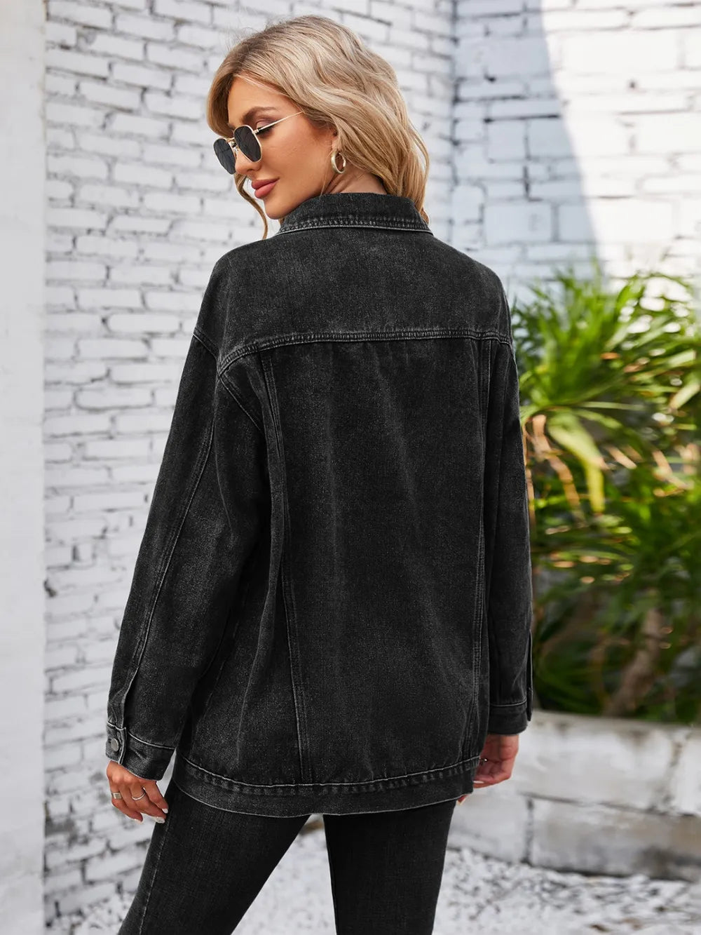 Rayon Long Sleeve Denim Jacket