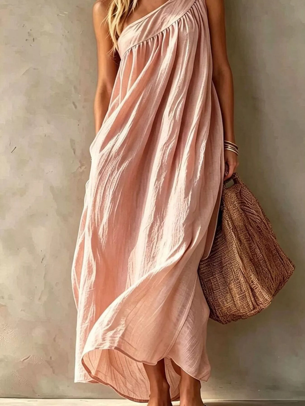 One Shoulder Maxi Dress Plus Size
