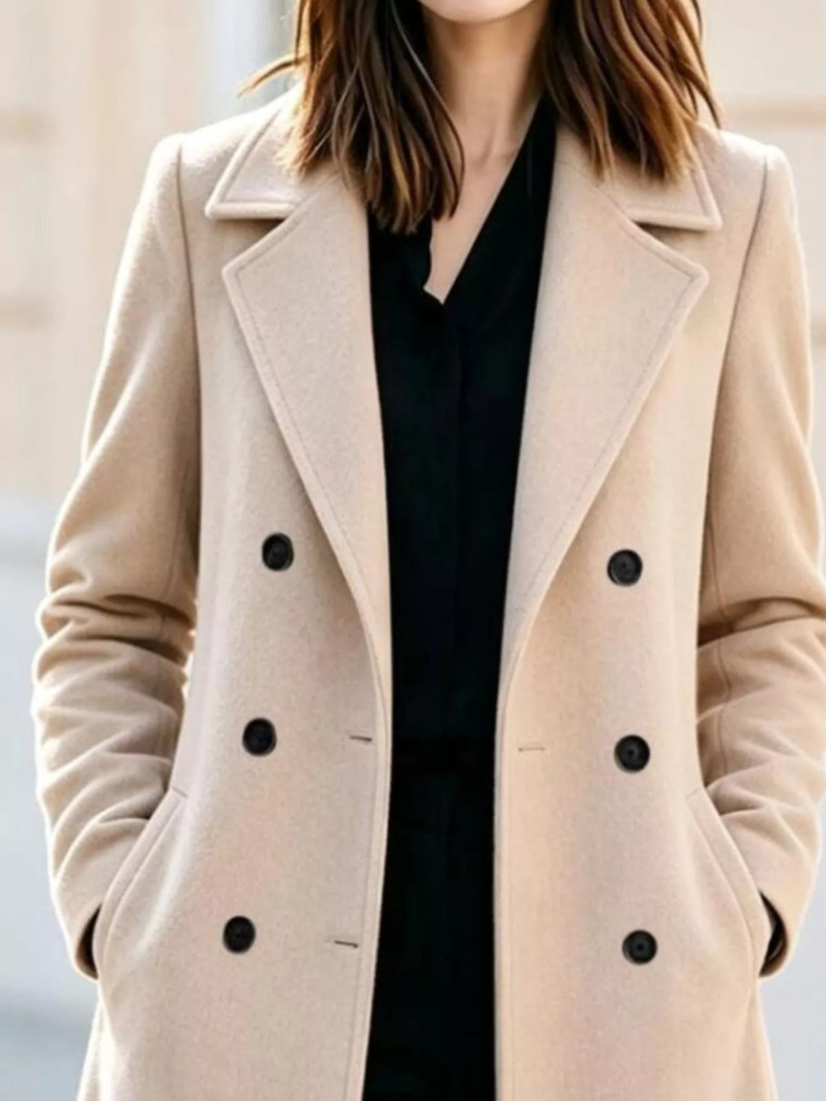 Double Breasted Lapel Coat