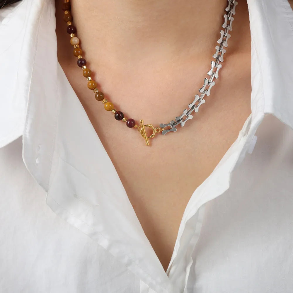 Titanium Steel Egg Yolk Stone Necklace – image 1 | Lilixa Trending Jewelry
