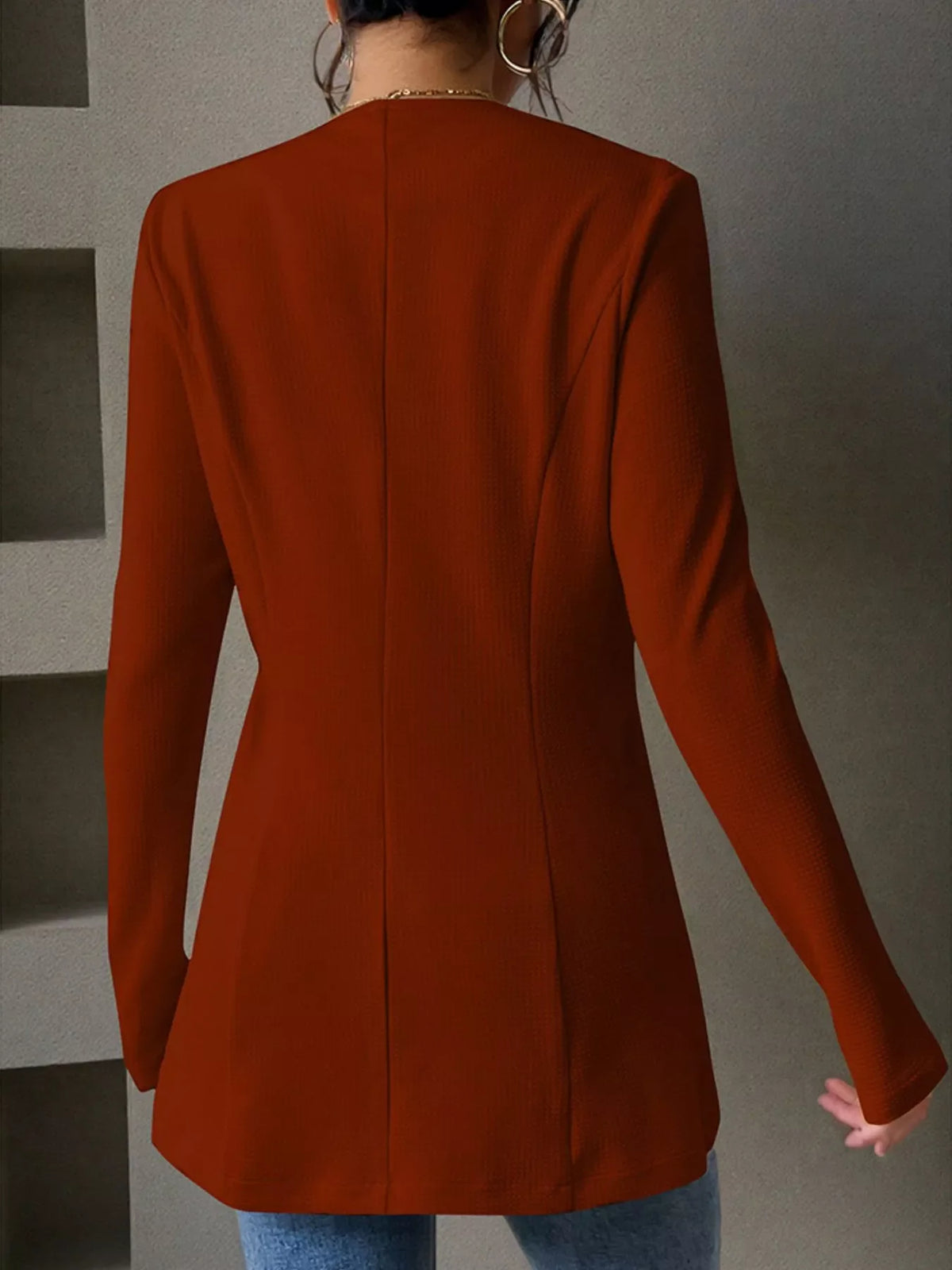 Flared Hem One Button Blazer