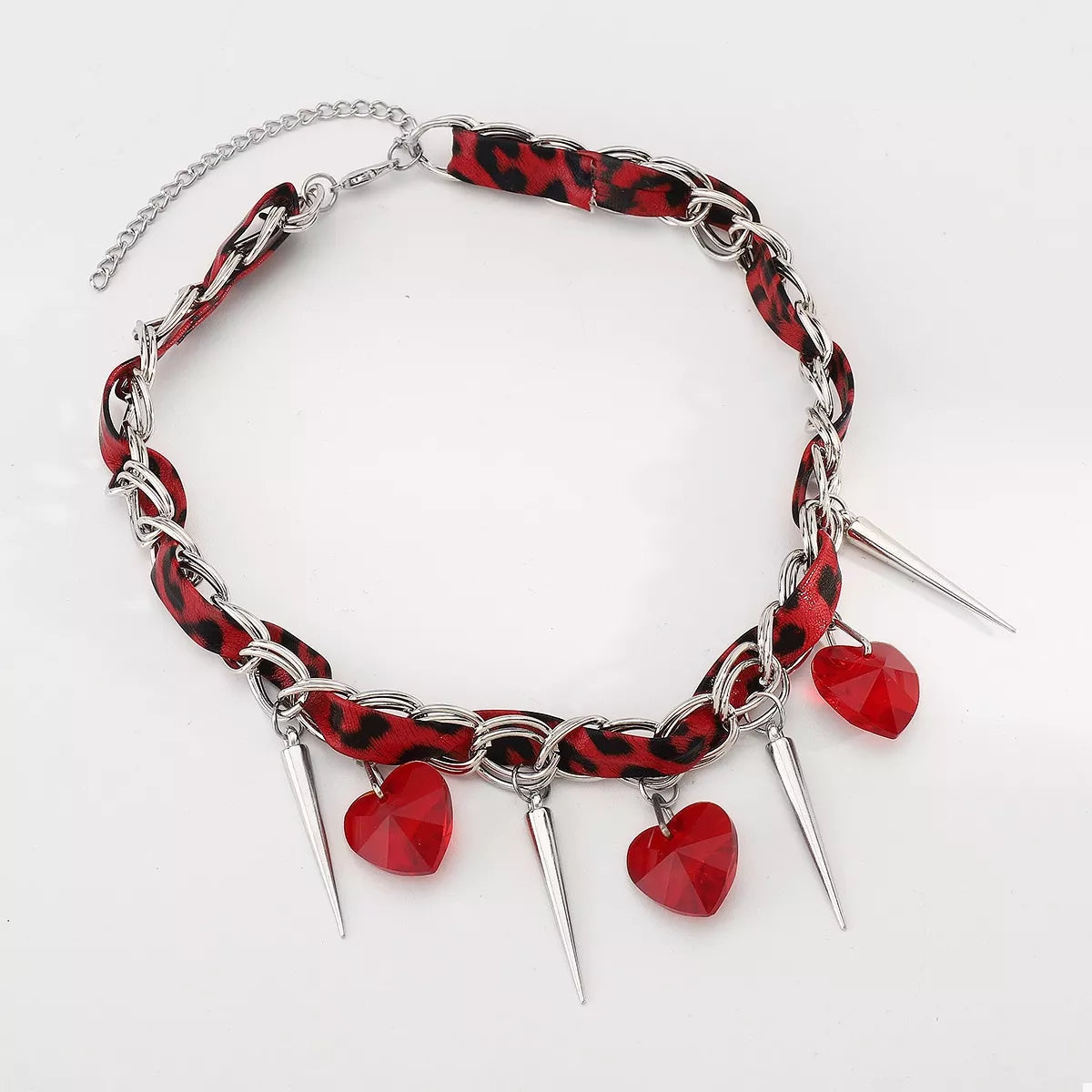 Heart Charm Choker Necklace with Metal Spikes – image 8 | Lilixa Trending Jewelry