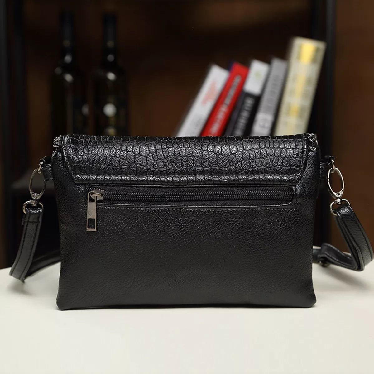 Crocodile Envelope Crossbody Bag for Women