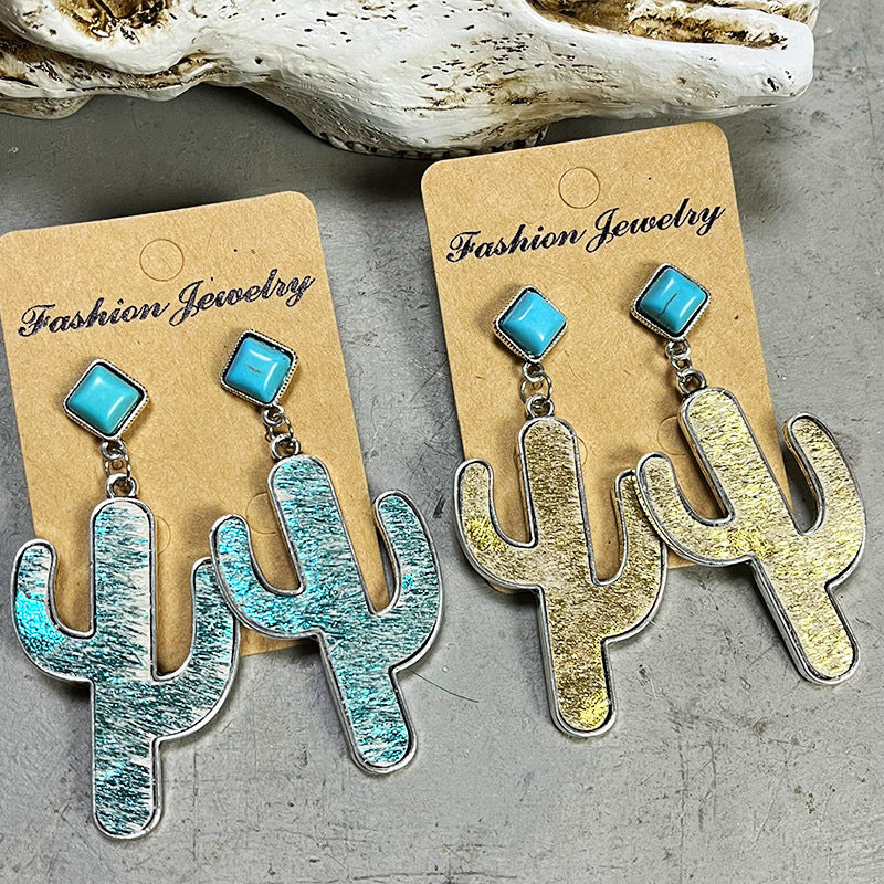 Turquoise Cactus Earrings – image 4 | Lilixa Trending Jewelry