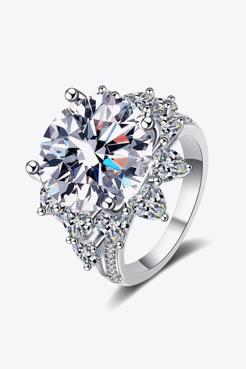 10 Carat Moissanite Flower-Shaped Ring for Women