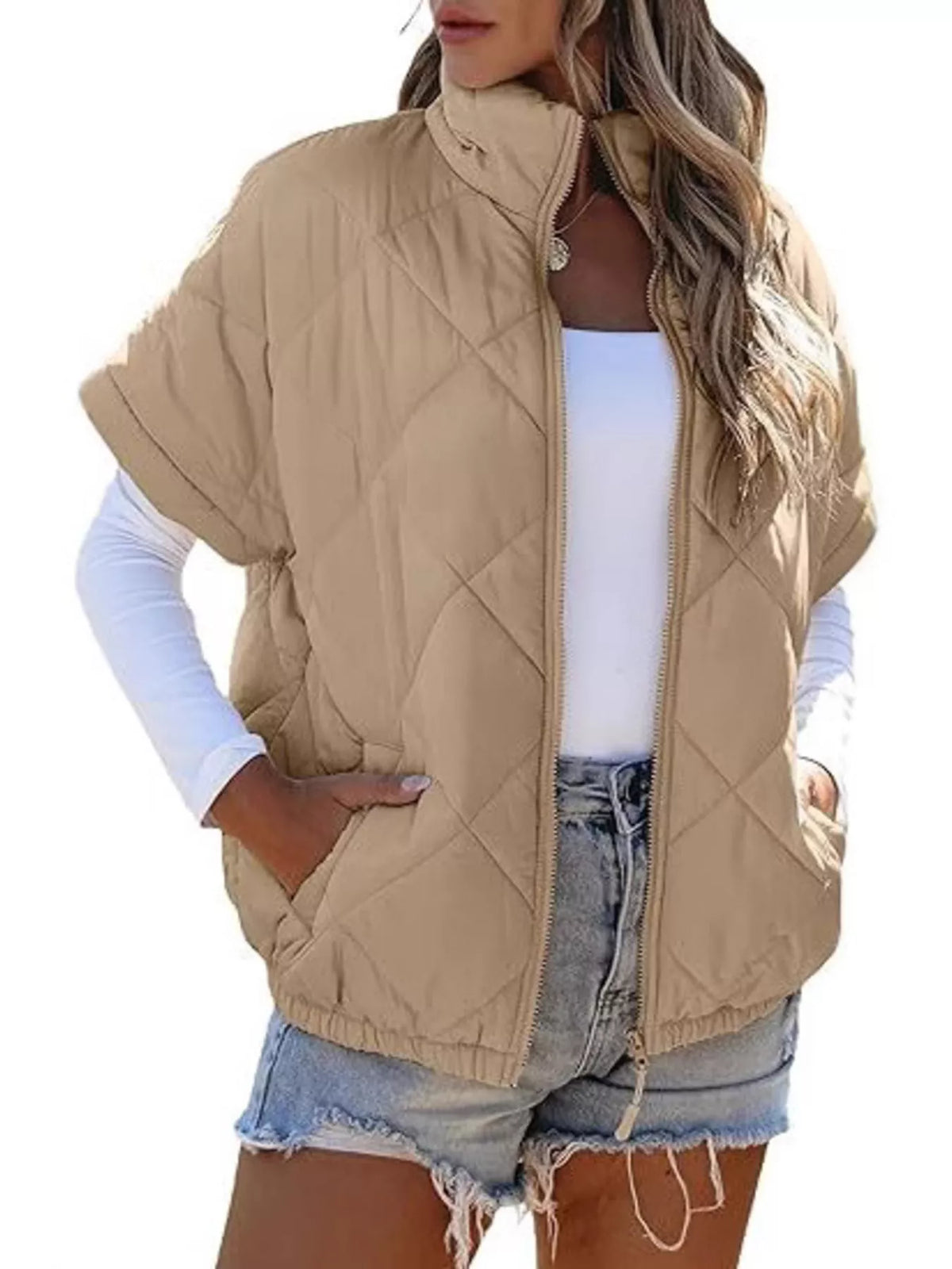 Quilted Zip Up Winter Coat