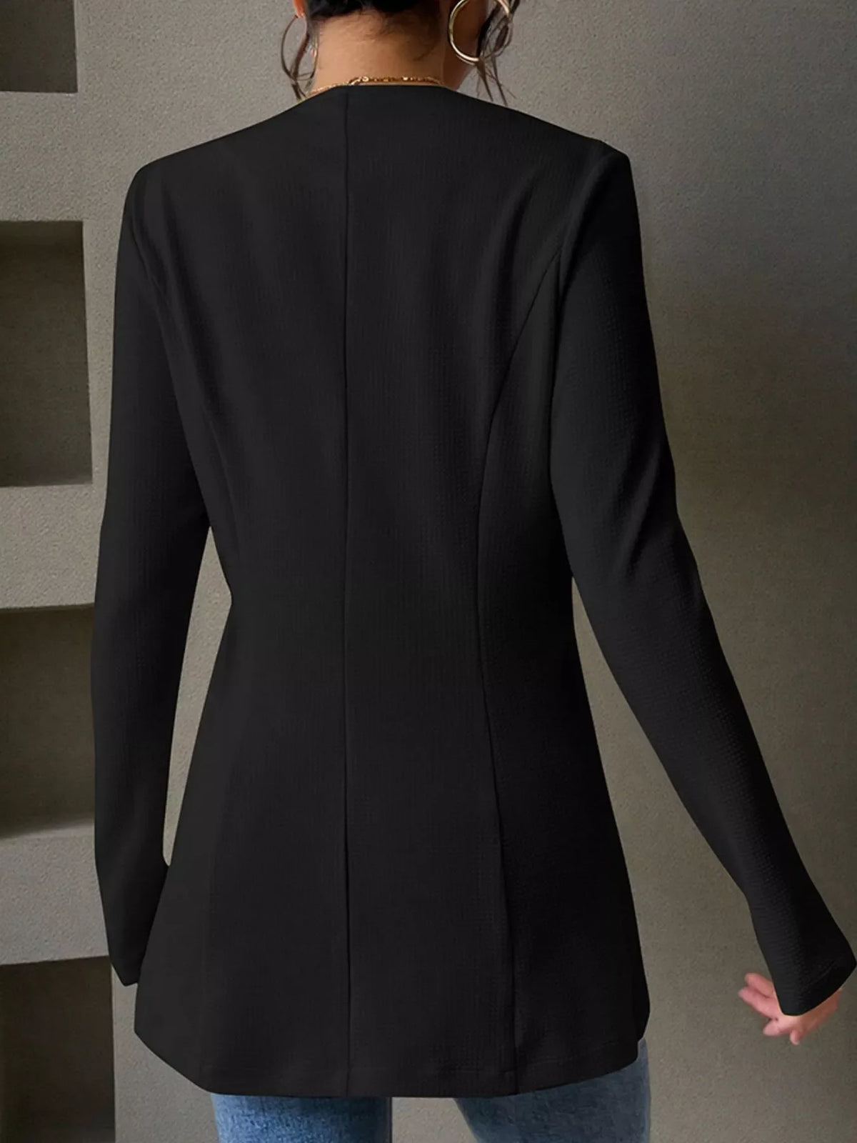 Flared Hem One Button Blazer