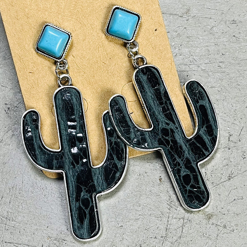 Turquoise Cactus Earrings – image 3 | Lilixa Trending Jewelry