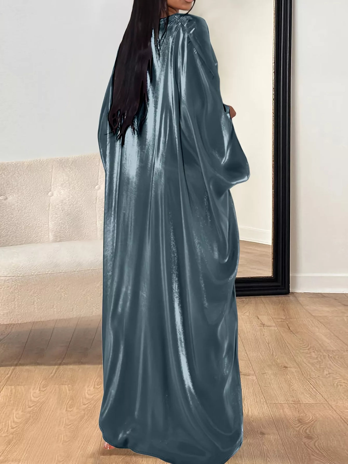 Crew Neck Kimono Sleeve Maxi Dress for Women