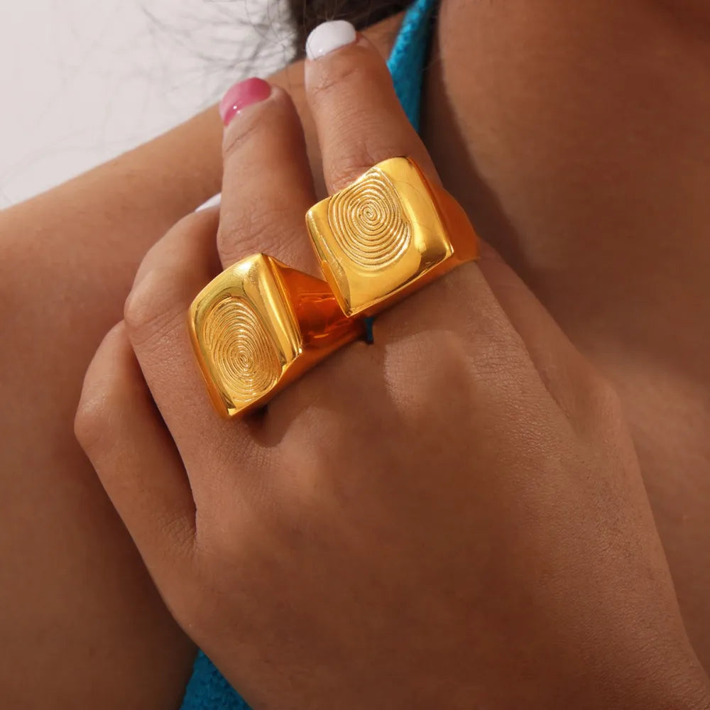 Titanium Steel Fingerprint Signet Ring – image 2 | Lilixa Trending Jewelry