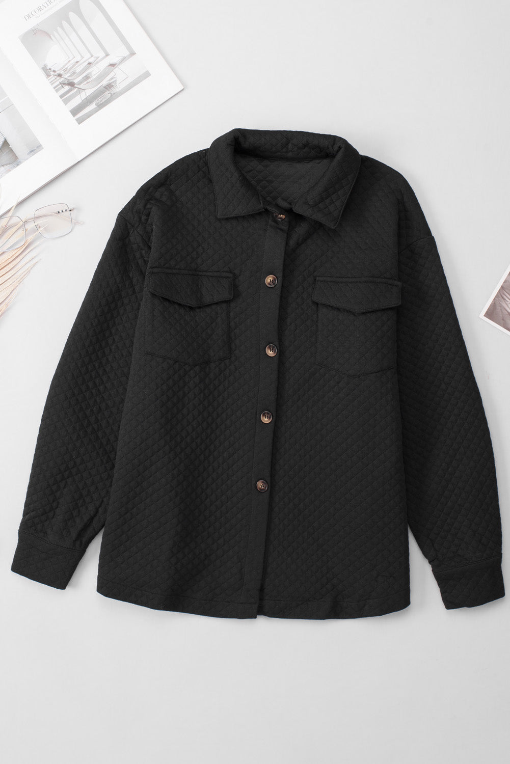 Button Down Collared Jacket for Women