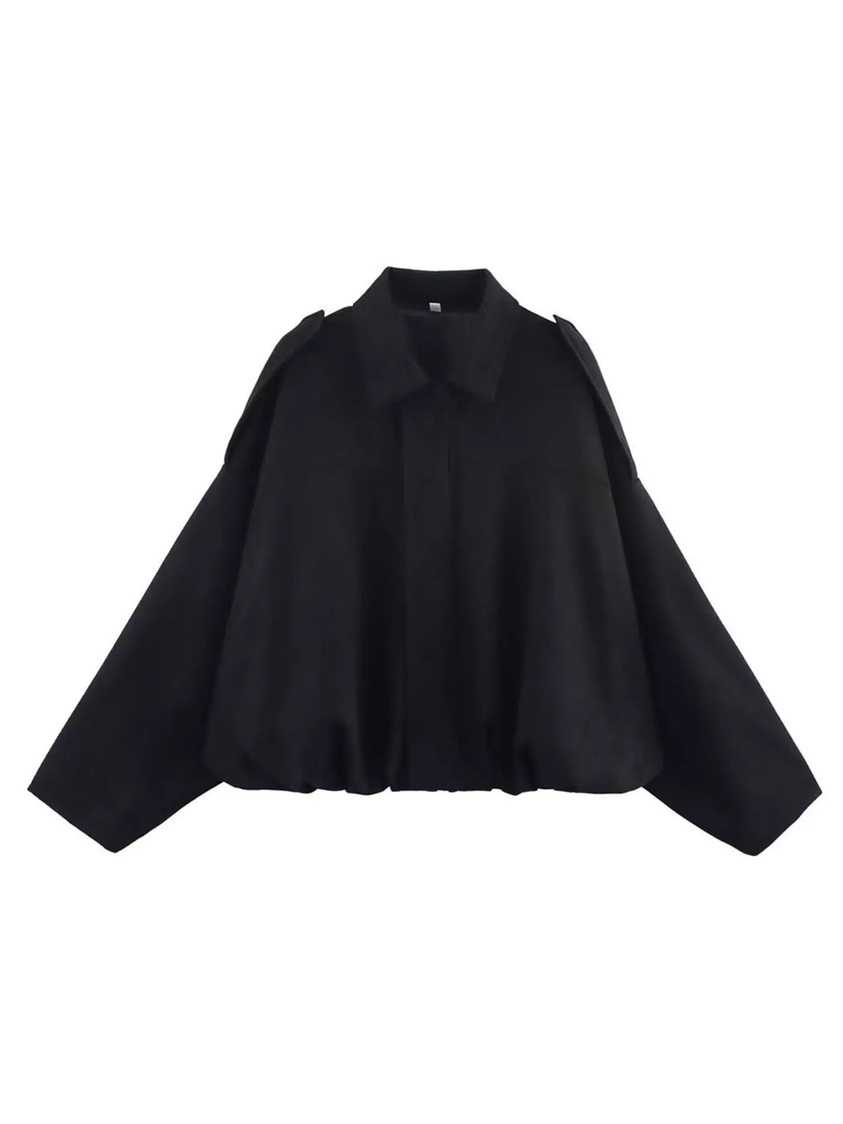 Collared Neck Dropped Shoulder Jacket for Women