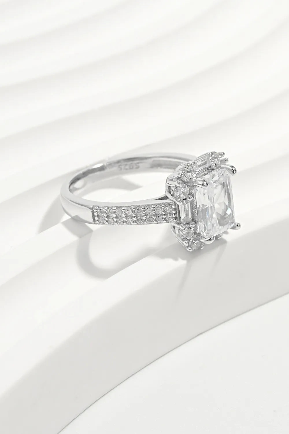 925 Sterling Silver Inlaid Zircon Square Ring – image 2 | Lilixa Trending Jewelry