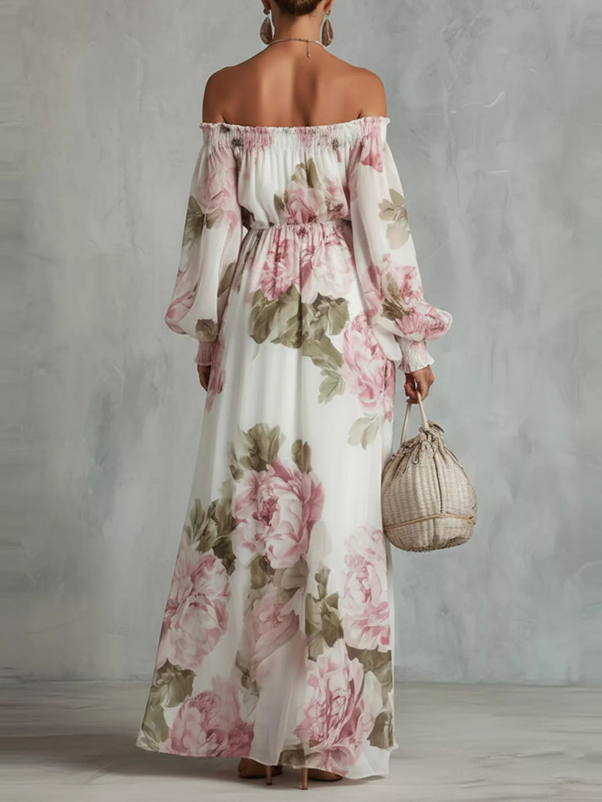 Floral Off Shoulder Maxi Dress for Women