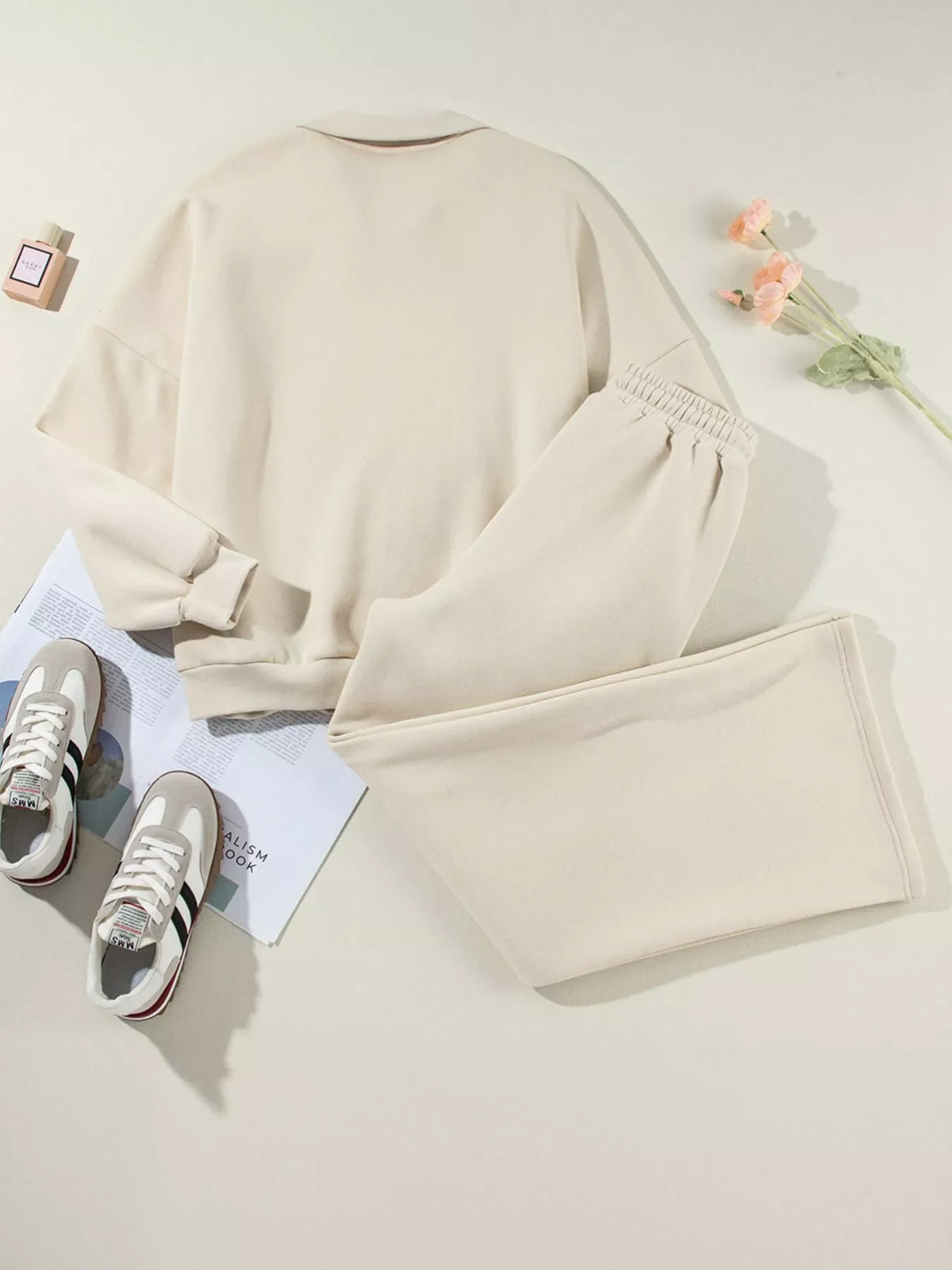 Zip Up Jacket and Pants Active Two-Piece Set