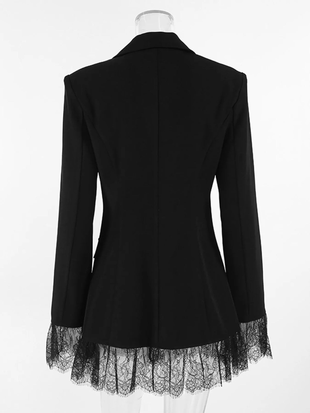 Lace Hem Lapel Blazer