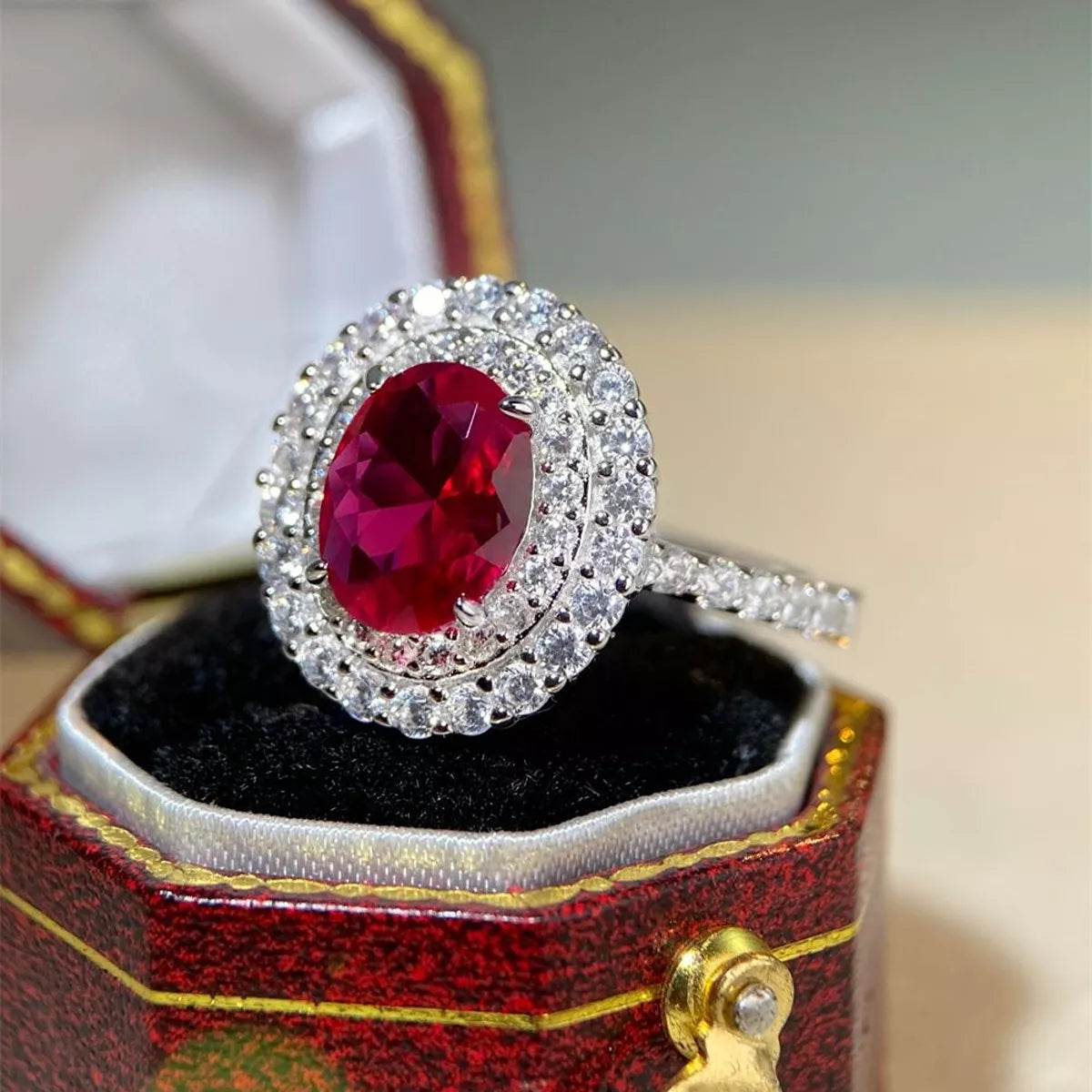 925 Sterling Silver Zircon Round Ring for Women
