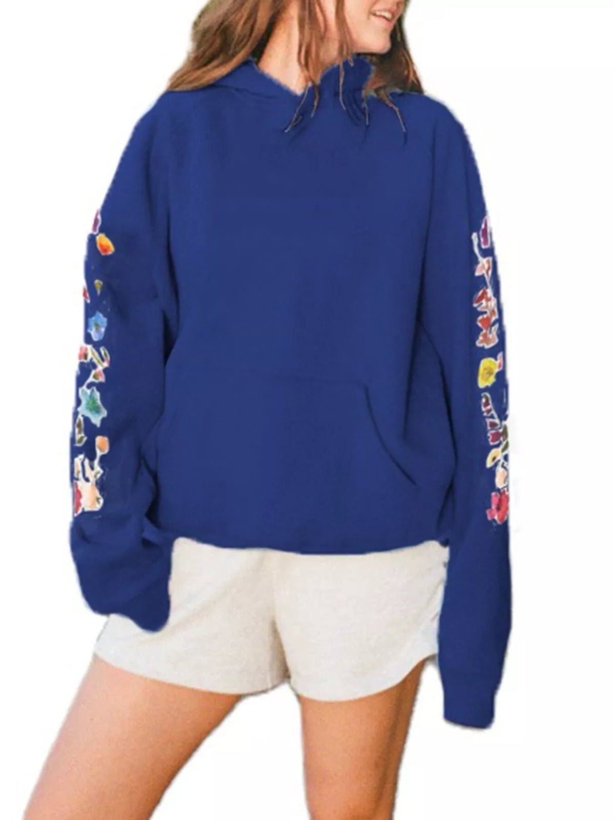 'Welcome Home' Graphic Raglan Sleeve Hoodie for Women