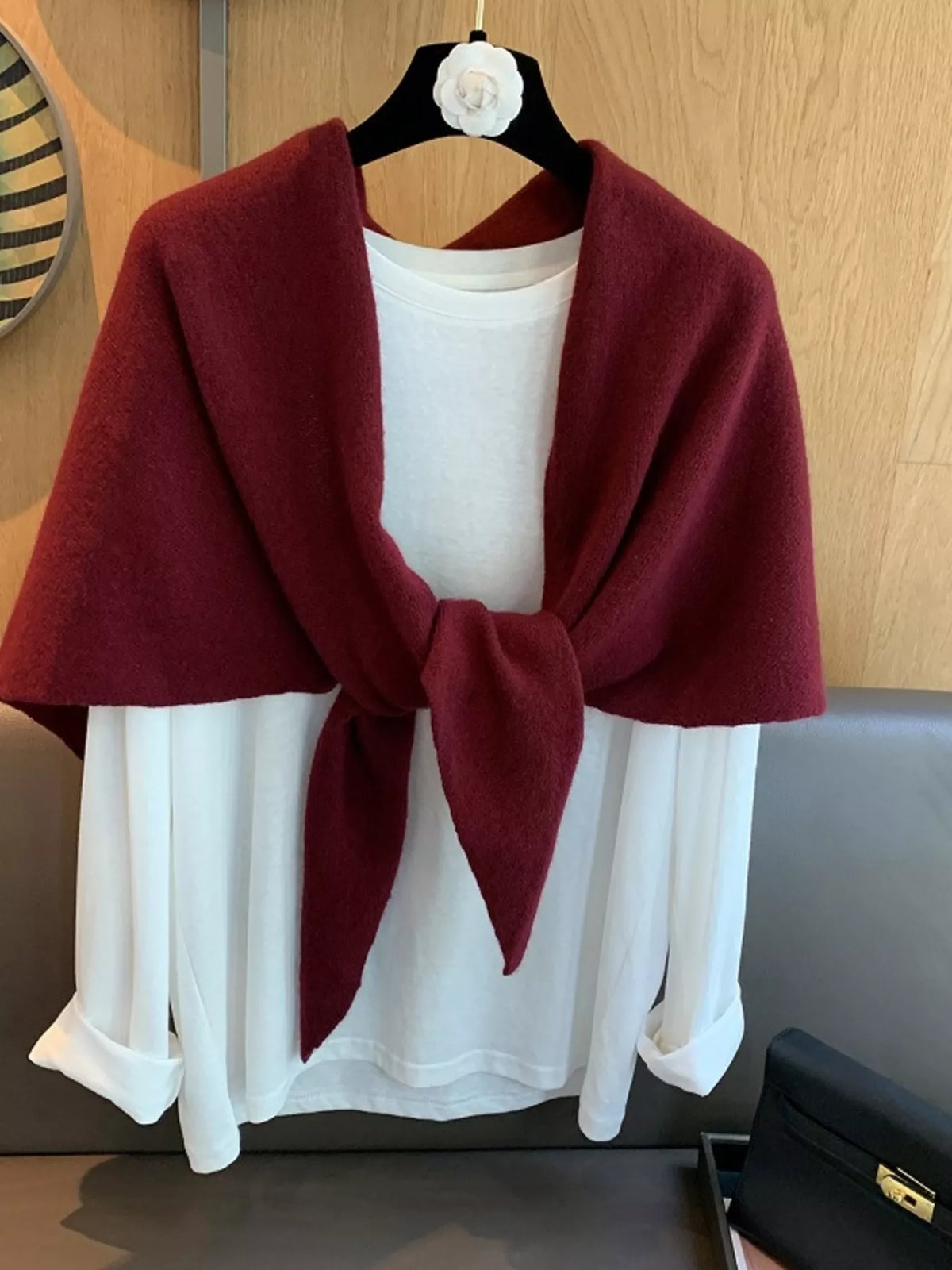 100% Wool Knit Scarf Shawl for Women