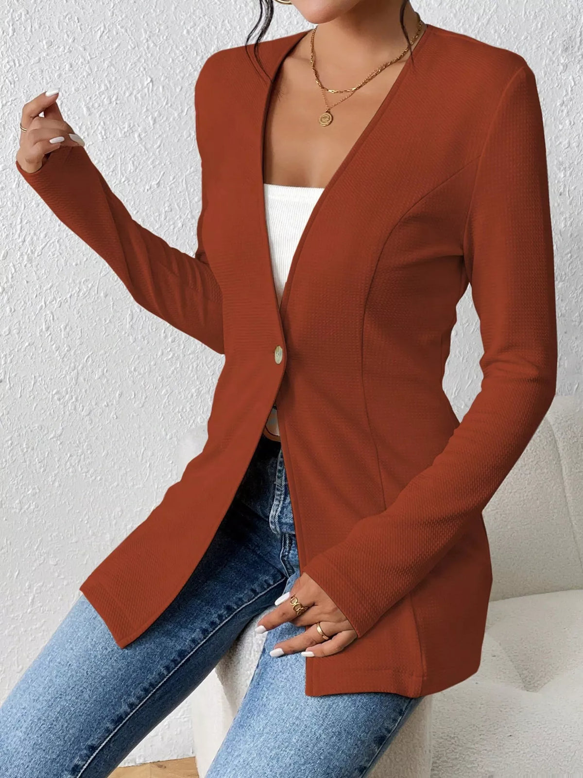 Princess Seams One Button Blazer