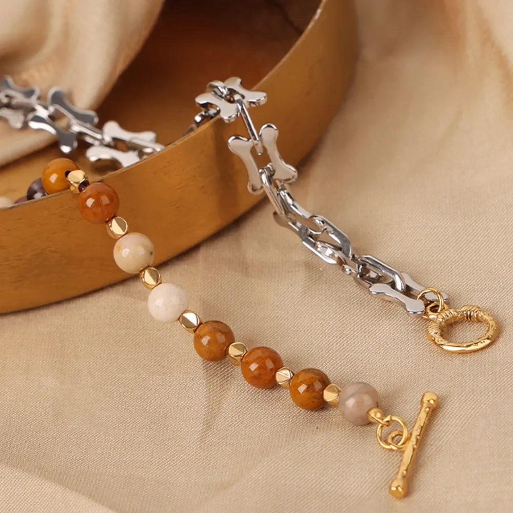 Titanium Steel Egg Yolk Stone Necklace – image 2 | Lilixa Trending Jewelry