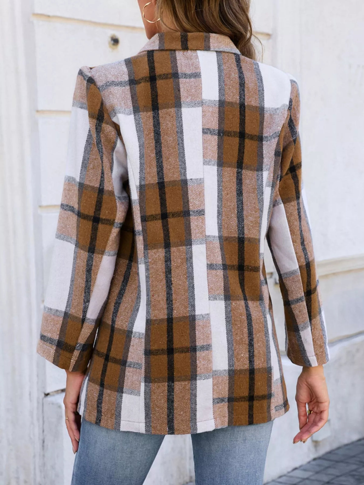 Plaid Double Breasted Blazer