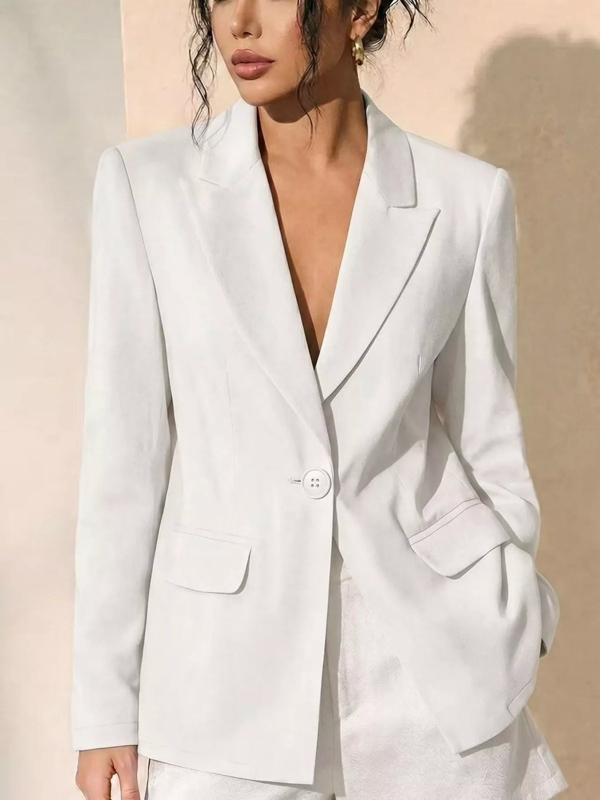 Lace Back One Button Blazer