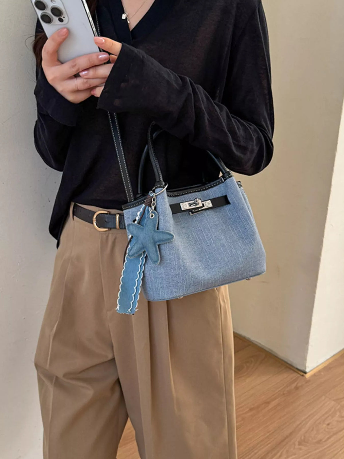 Bucket Top Handle Crossbody Bag for Women
