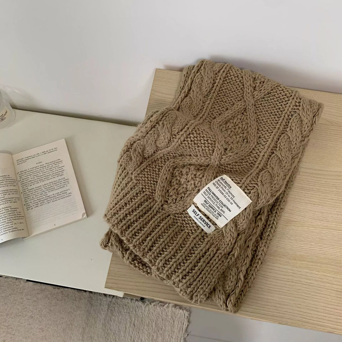 Chunky Cable Knit Scarf for Women