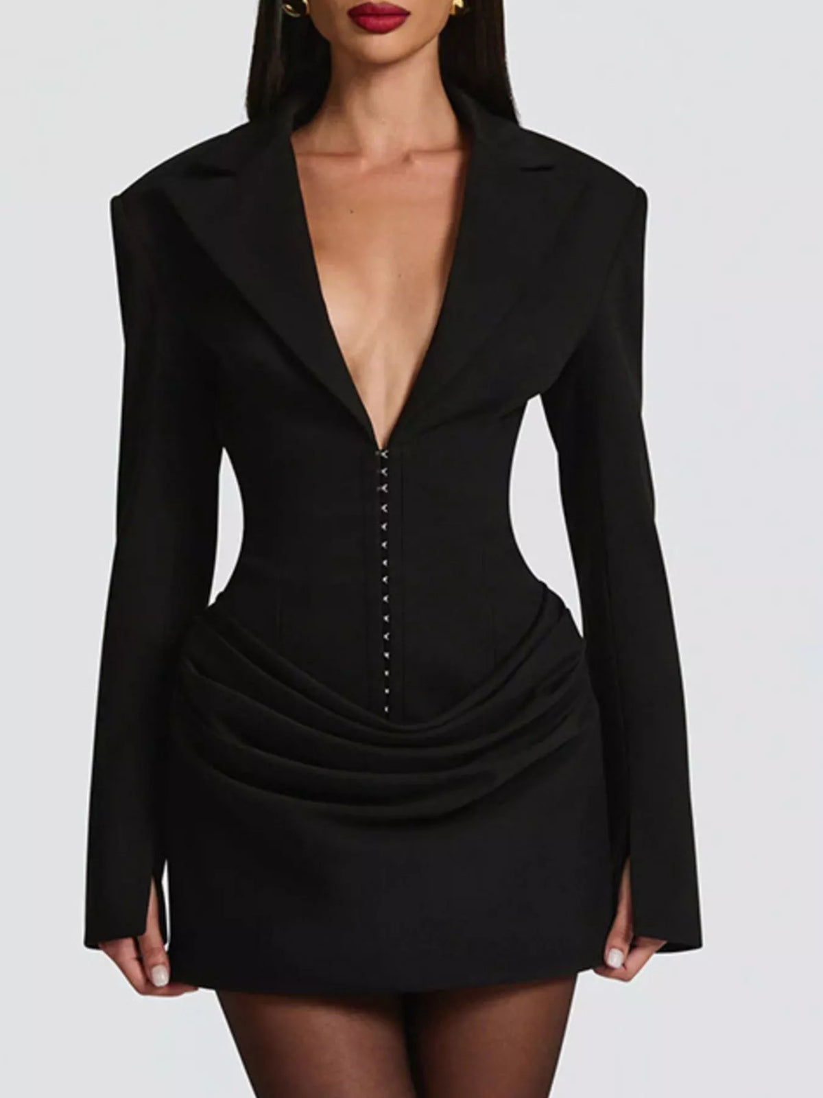 Blazer Long Sleeve Mini Dress Plus Size