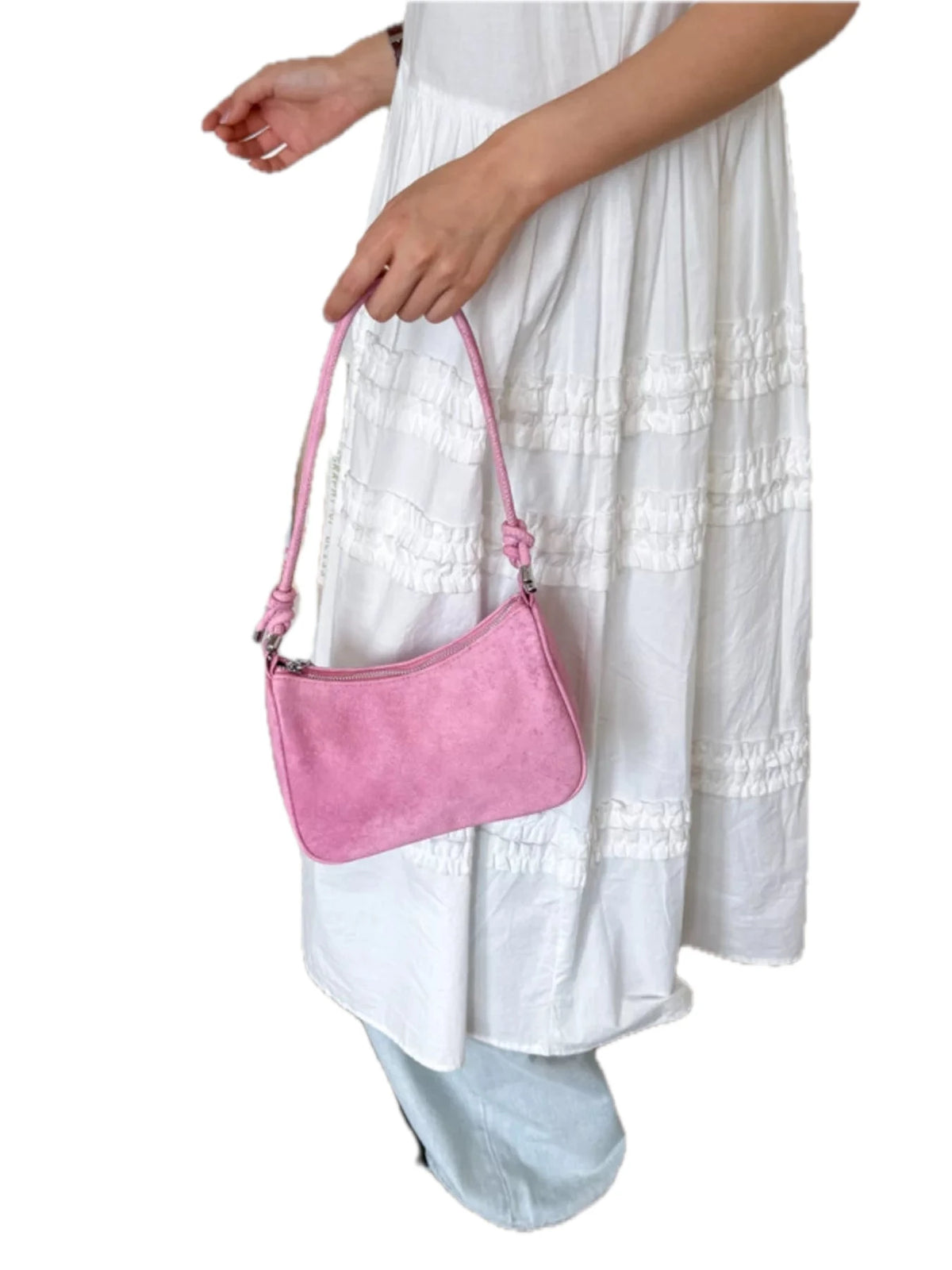 Baguette Vegan Leather Crossbody Bag for Women