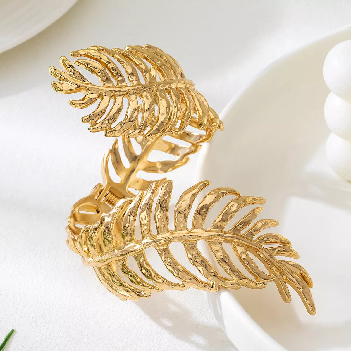18K Gold-Plated Alloy Leaf Bracelet for Women