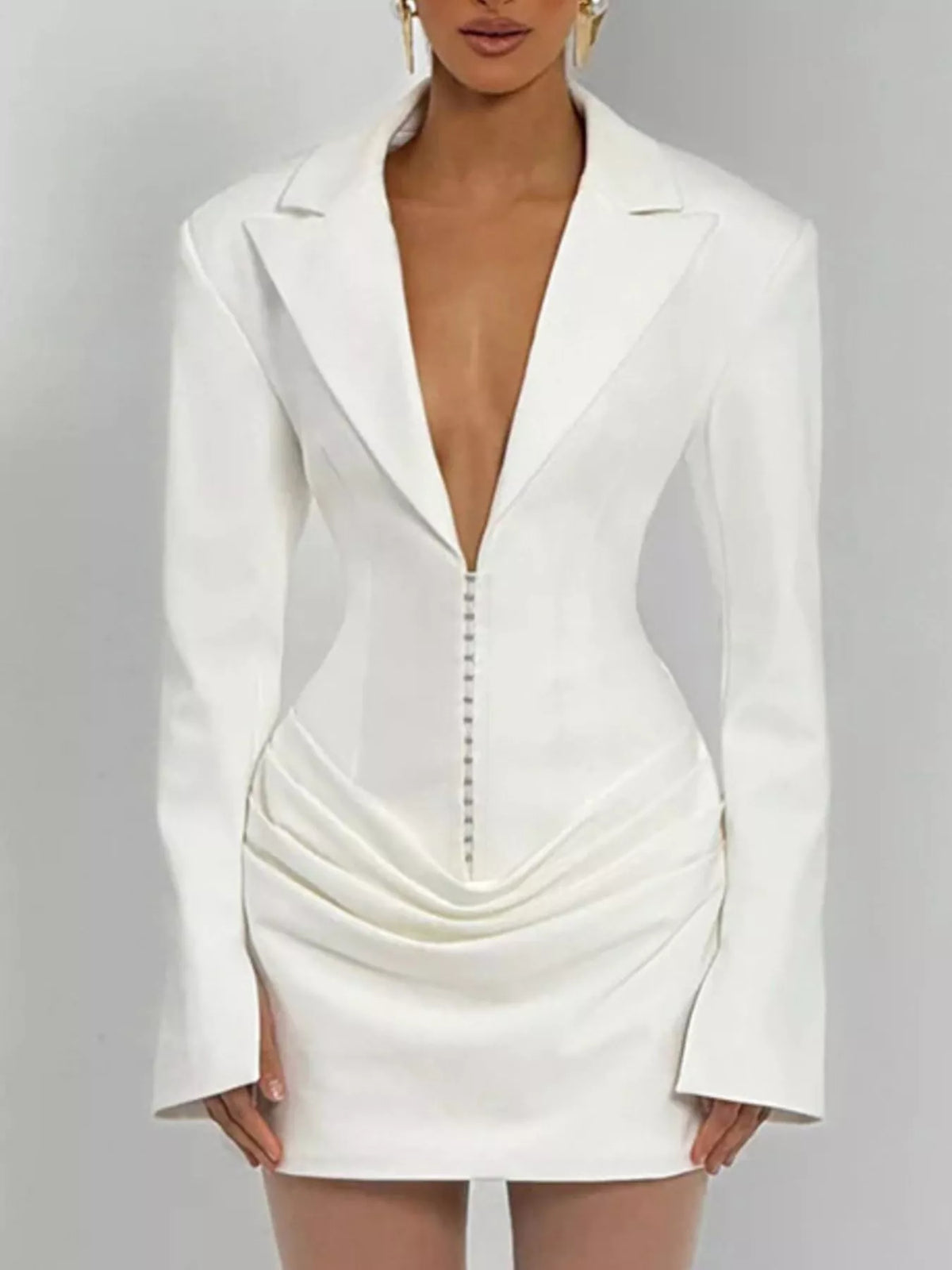 Blazer Long Sleeve Mini Dress Plus Size
