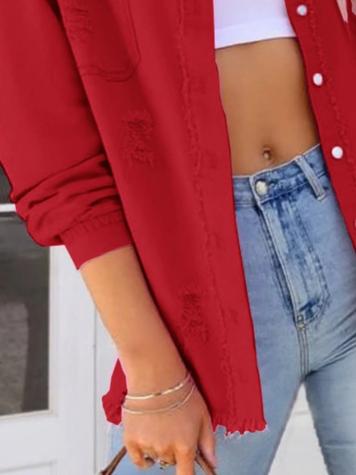 Distressed Frayed Denim Jacket