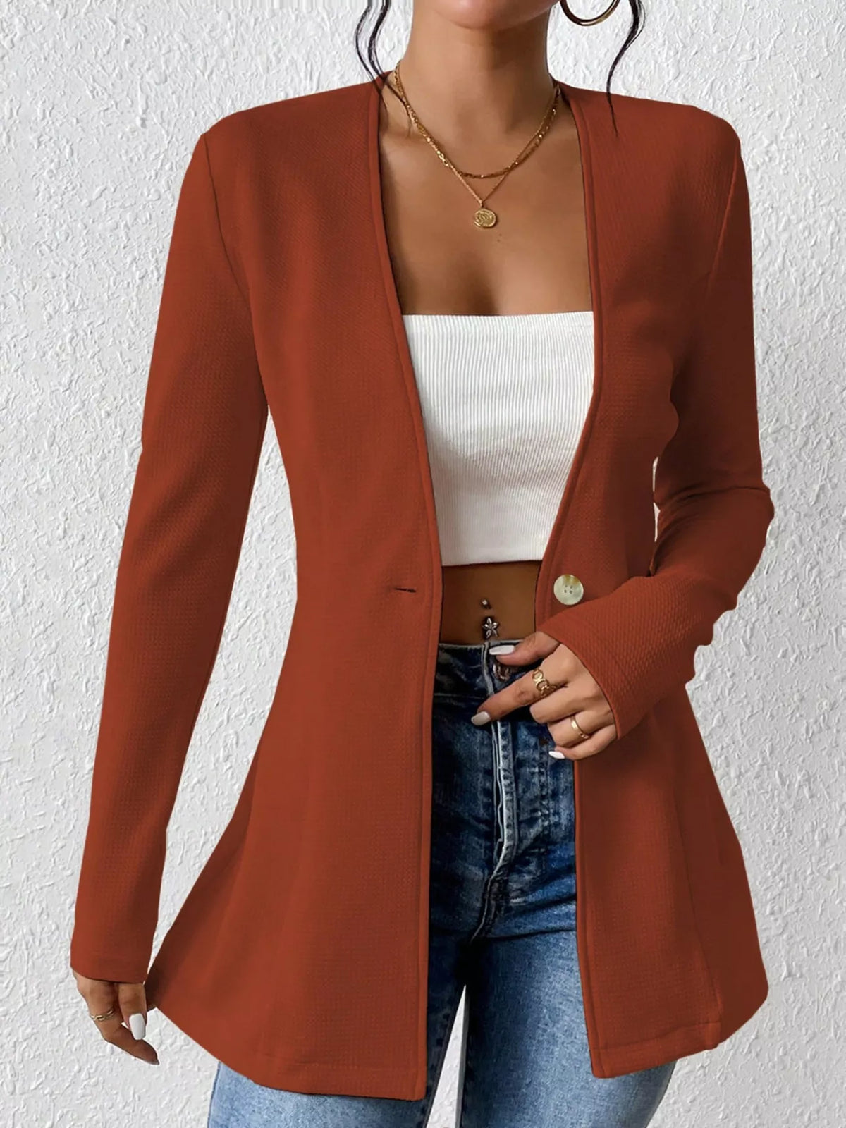 Princess Seams One Button Blazer