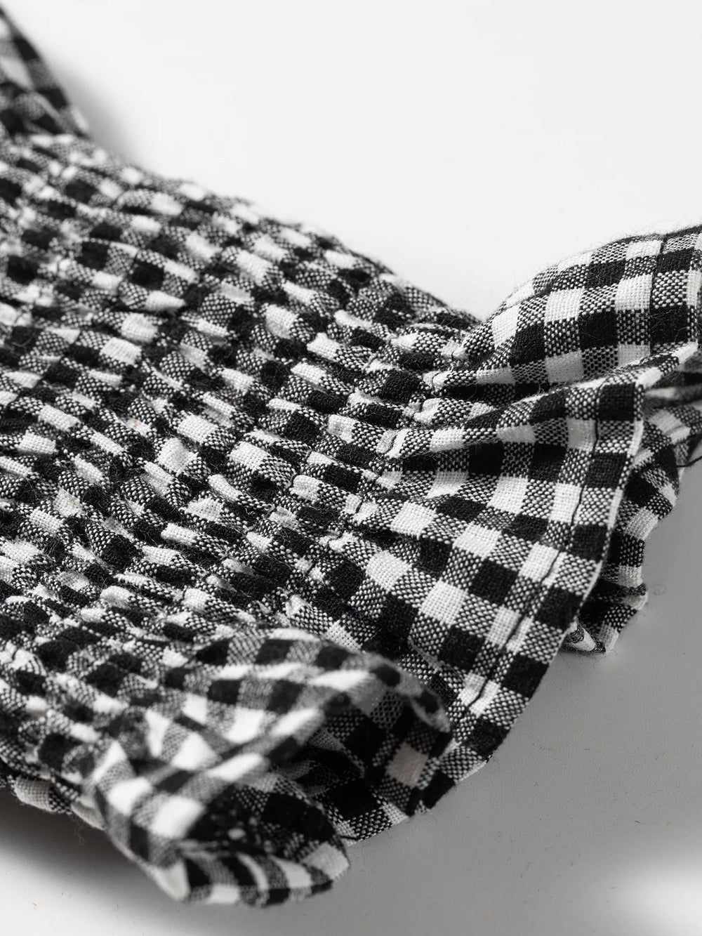 Women's Plaid Shirred Cuff Long Sleeve Blouse