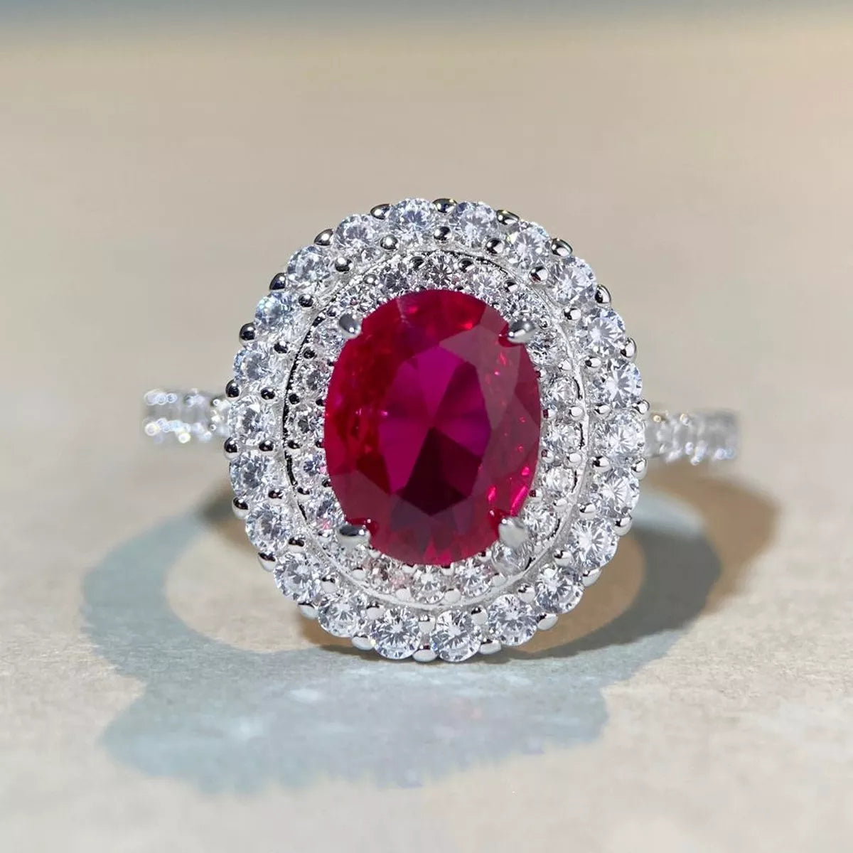 925 Sterling Silver Zircon Round Ring for Women