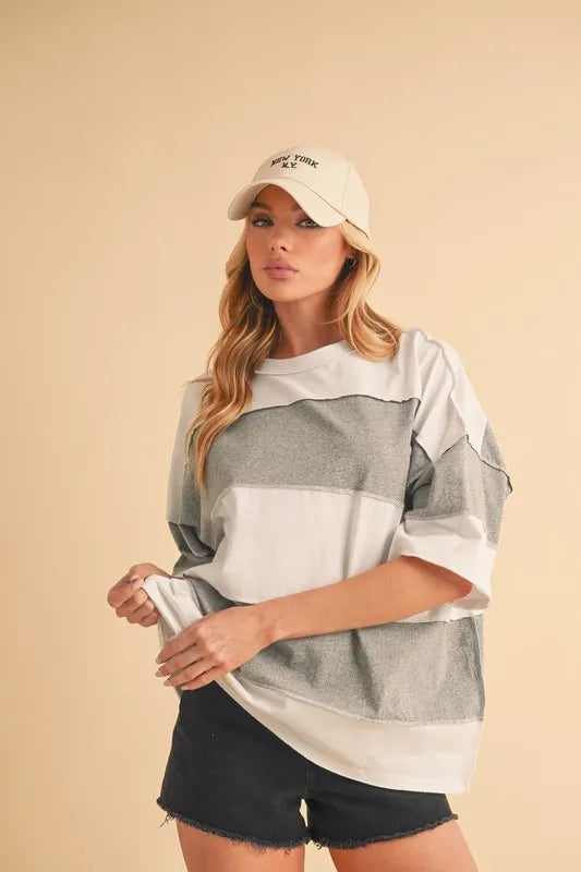 Aemi+Co Color Block Short Sleeve T-Shirt