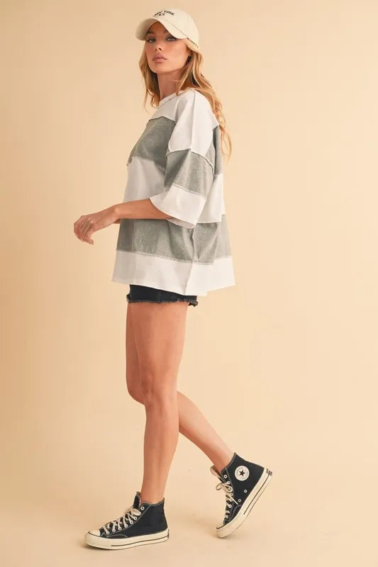 Aemi+Co Color Block Short Sleeve T-Shirt