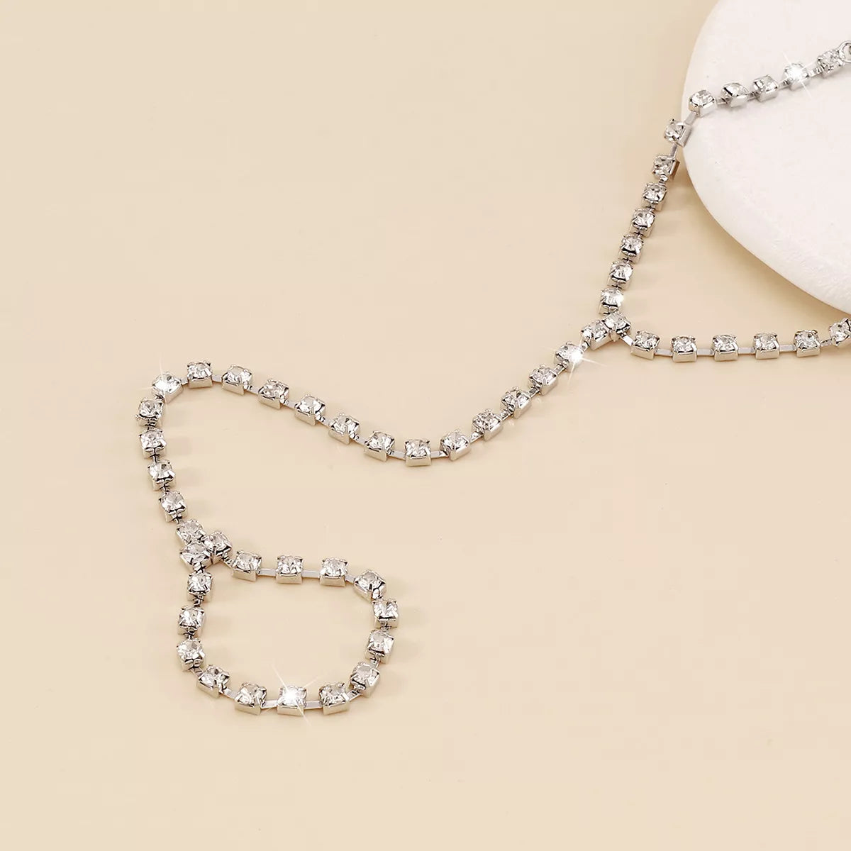 Alloy Rhinestone Bracelet for Women with Ring