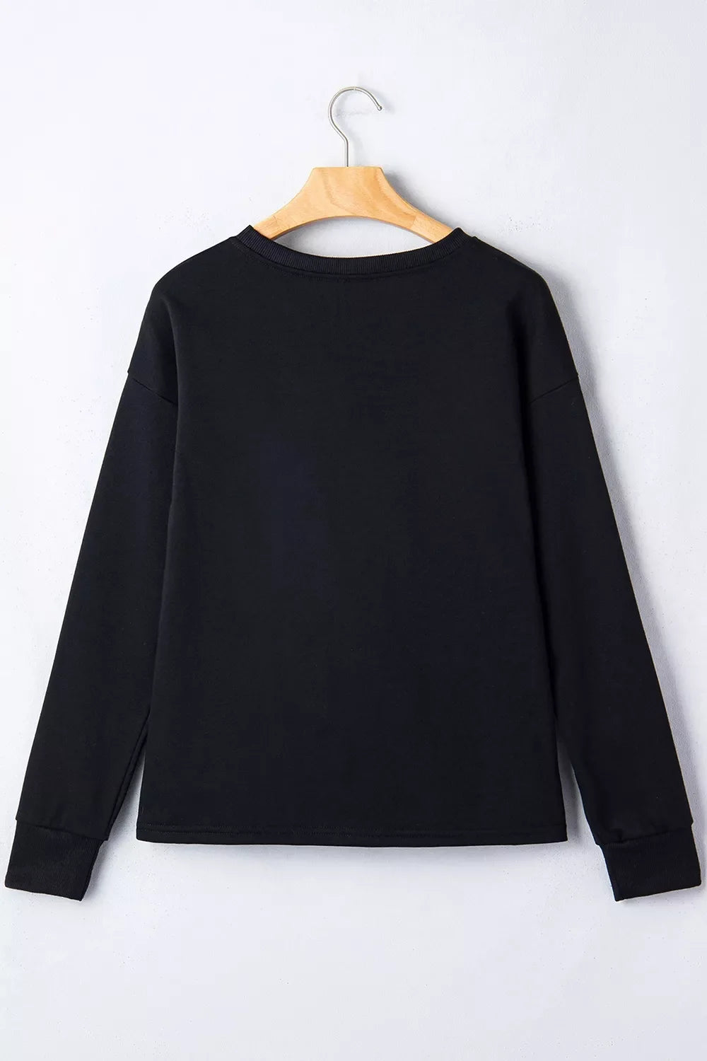 Women's Crew Neck Ghost Print Regular Fit Graphic Long Sleeve T-Shirt