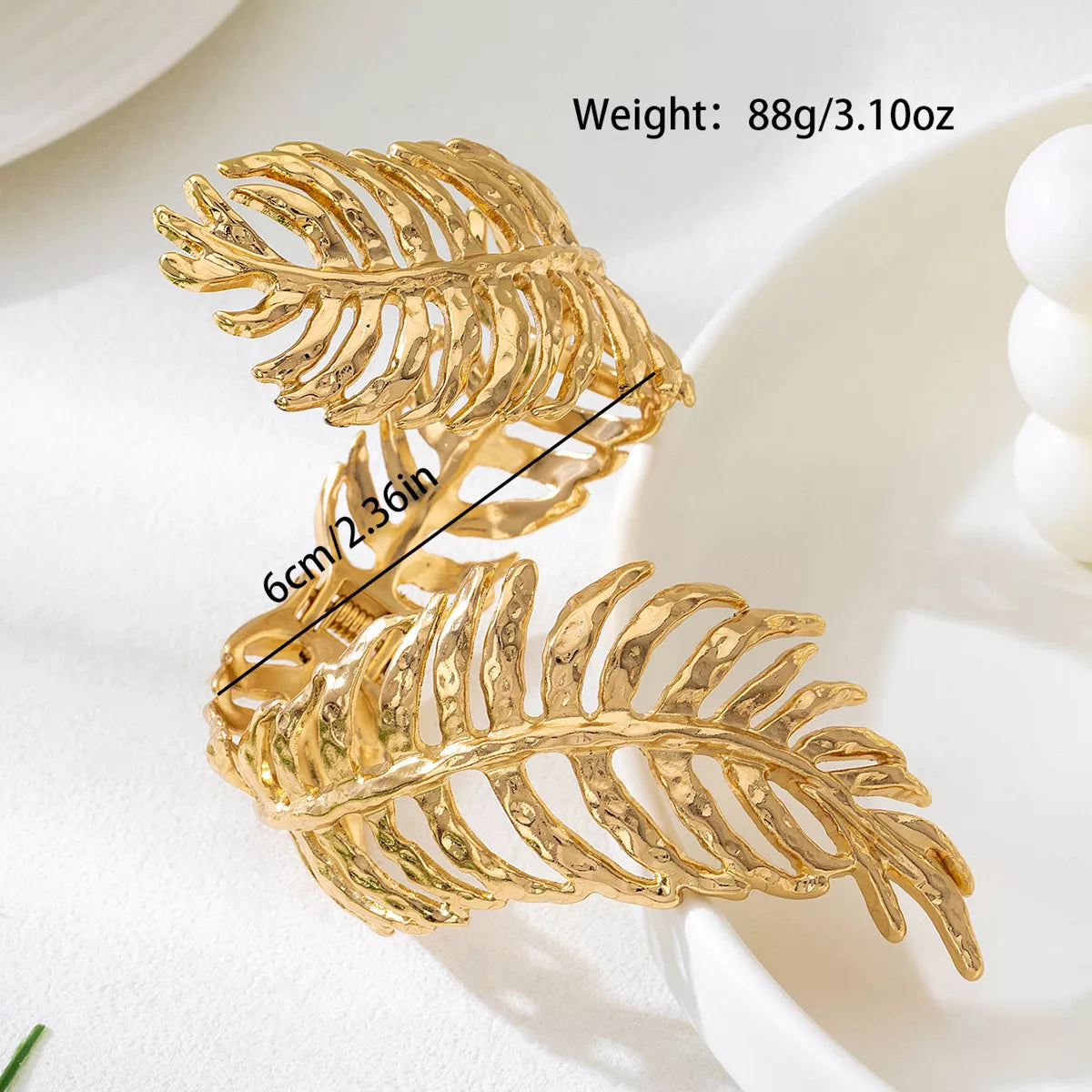 18K Gold-Plated Alloy Leaf Bracelet for Women