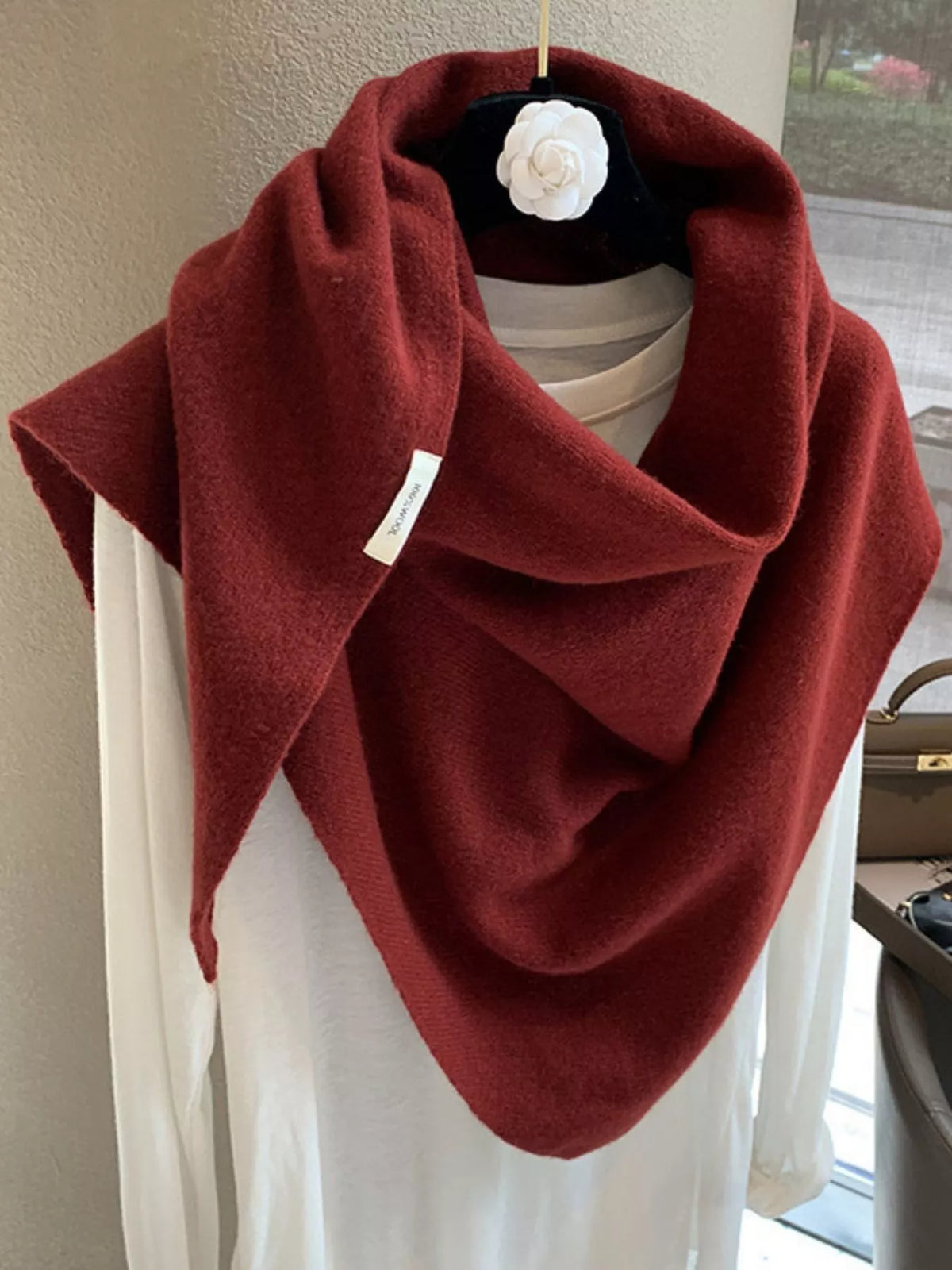 100% Wool Knit Scarf Shawl for Women