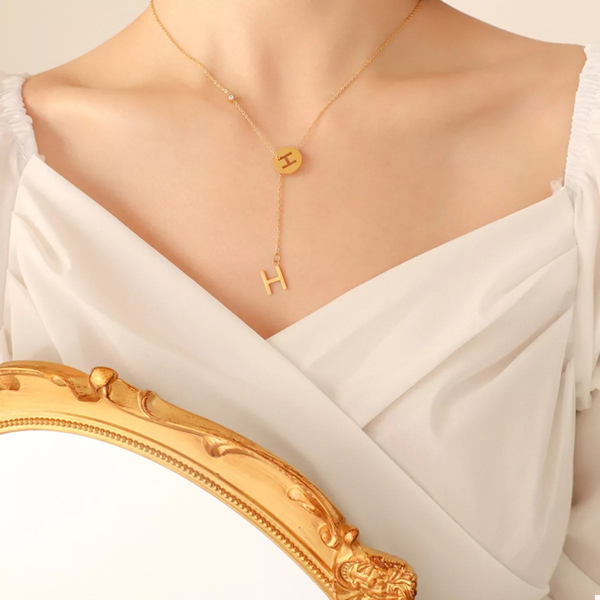 18K Gold-Plated Titanium Steel Letter Pendant Necklace – image 7 | Lilixa Trending Jewelry
